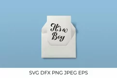 It's a boy SVG. Baby Shower SVG cut file. Hand lettering Product Image 2