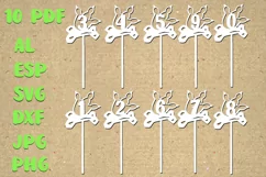 Toppers 10 SVG Birthday Papercut DINO Toppers Numbers for Ki Product Image 1