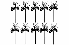 Toppers 10 SVG Birthday Papercut DINO Toppers Numbers for Ki Product Image 2