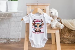First Baby Christmas, cute reindeer Sublimation PNG. Product Image 2