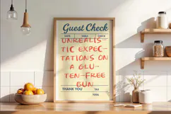 Funny Guest Check PNG Vintage Diner Style, Sublimation PNG. Product Image 2