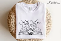 Just one more chapter Svg, Book with wildflowers Svg Product Image 1