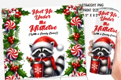 Christmas festive Raccoon Tumbler Wrap|Sublimation PNG. Product Image 2