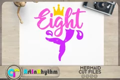 Eight SVG, Mermaid tail SVG, 8th Birthday Product Image 1