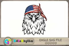 Eagle With Bandana Svg, Eagle Head Svg, 4th of July Svg Product Image 1