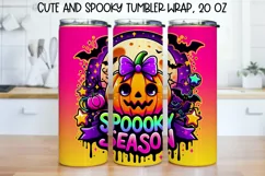 Cute and Spooky Halloween Tumbler wrap PNG, 20 oz. Product Image 1