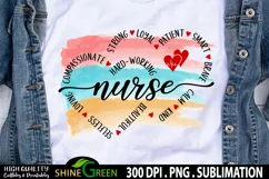 Nurse Sublimation Tumbler, Mug , T-Shirt Watercolor PNG Sub Product Image 1
