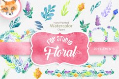 Watercolor Floral Wreath clipart, floral Clip art, Flowers Product Image 1