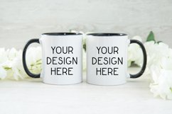 Mug Mockup 11 Oz Blank White Coffee Cup Black Handle Product Image 1