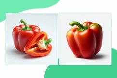 Capsicum Gourd Fresh Vegetables on White Background Set 14 Product Image 2