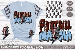 Football Mama Sublimation Png with Matching Pattern & Pocket Product Image 1