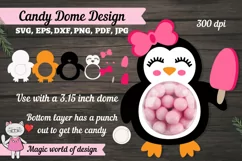 Penguin candy dome Svg , 3d svg cut file, Couple Ornament Product Image 1