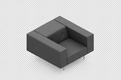 Isometric Arm Chair 3D isolated render Product Image 1