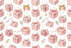watercolor gift boxes seamless pattern Product Image 1