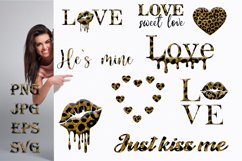 Valentines SVG, Leopard SVG Cut File, Love Product Image 1