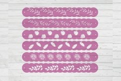 Leaves pattern bracelets template dxf svg png ai files Product Image 1