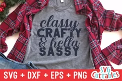 Funny SVG | Classy Crafty and Hella Sassy | Shirt Design Product Image 1