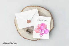 Pink balloons sublimation design | Birthday balloons PNG Product Image 4