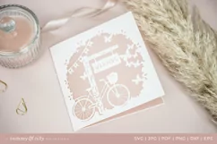 Wedding Bike Card SVG for Cricut and Silhouette Product Image 7