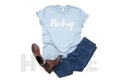 Tshirt Mockup Bella Canvas 3001 Light Blue Tshirt Mockup Product Image 1