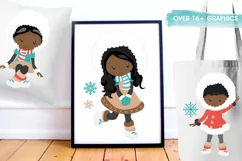 African American Winter Inuit Girls graphics - vectors Product Image 5