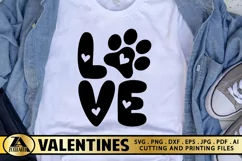 Dog SVG Paw Print SVG Valentines SVG Valentine's Day SVG Product Image 1