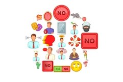 Tension icons set, cartoon style Product Image 1