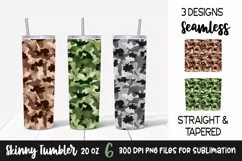 Military Camouflage Foil Skinny Tumbler Sublimation Designs Product Image 1