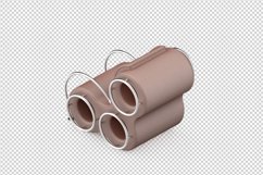 Isometric Arm Chair 3D isolated render Product Image 1