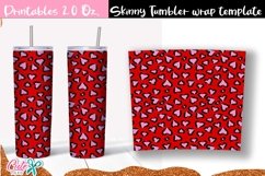 Red heart leopard Valentines day 20 Oz. Skinny Tumbler wrap Product Image 2