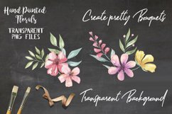 Smooth Floral Watercolor Elements 14 Painted Florals Pink Product Image 4