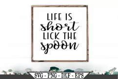 Life Is Short Lick The Spoon Funny Farmhouse SVG Product Image 1