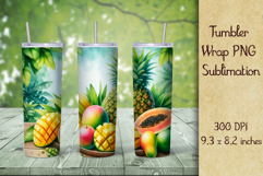 Tropical Fruits Tumbler Wrap Sublimation Product Image 1