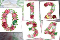 Watercolor peony alphabet Product Image 10