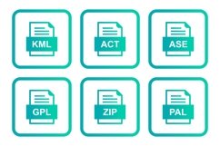 Set Of File Formats Icons Product Image 1
