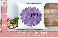 Pisces Zodiac Sign with Personality Traits for Sublimation Product Image 2