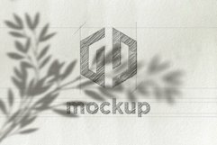Pencil Sketch Logo Mockup With Leaves Shadow Effects Product Image 1