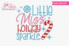 Little Miss Sparkle Holiday printable sublimation design Product Image 1
