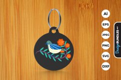 Ethnic Folk Bird and Flower Keychain Product Image 1