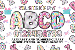 Valentine Alphabet Clip Art, valentines day letters doodle Product Image 1