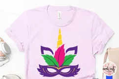 Unicorn Face Mardi Gras Mask - Unicorn SVG EPS DXF PNG Product Image 3