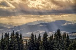 Winter cloudy landscape of the Carpathian Mountains Product Image 1