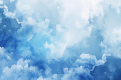 Blue Watercolor Clouds Background Wallpaper Product Image 1