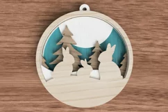 Christmas ornament laser cut file - Bunny family of 3 Product Image 4