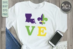 Mardi Gras SVG Love - PNG, DXF, SVG, EPS, Cut File Product Image 5