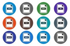 Set Of File Formats Icons Product Image 1