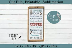 Coffee SVG, JPEG, DXF, SUBLIMATION, EPS, Craft and Cut File Product Image 2