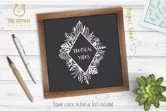 Tropical Floral Wreath SVG, Luau Decor cut file, Wedding Flo Product Image 5