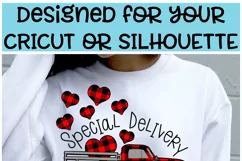 Buffalo Plaid Red Truck - A Valentines Day Cricut Cut File Product Image 2