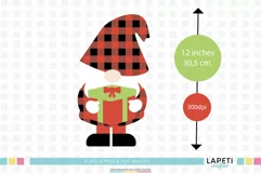 Buffalo plaid gnome png, christmas sublimation designs Product Image 2